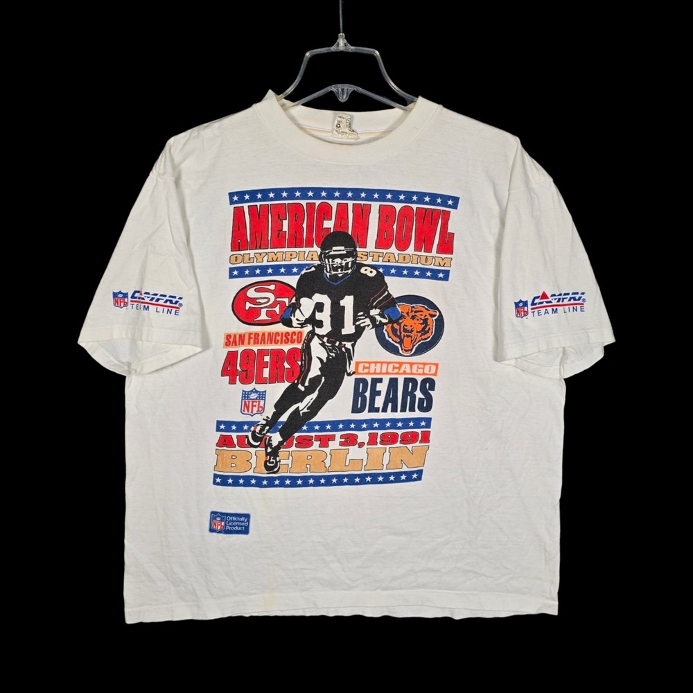 VTG NFL American Bowl T-Shirt Mens Large Berlin 49ers Bears Football USA Campri